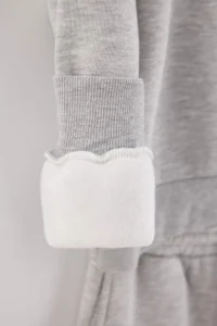 TRENDYOLMİLLA Teen Gray Melange Embroidered High Neck Zippered Wideleg/Wide Leg Knitting Tracksuit - Image 4