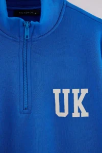 TRENDYOLMİLLA Teen Saks BLUE Embroidered High Neck Zippered Wideleg/Wide Leg Knitting Tracksuit - Image 7