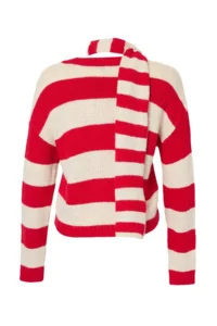 TRENDYOLMİLLA Red Shawl Detailed Soft textured Oversized V-neck Knitwear Cardigan - Image 3