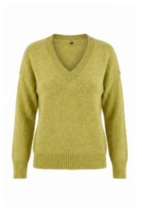 TRENDYOLMİLLA Wardrobe Essentials Oil Green Woolly Premium Thread Basic Wide Pattern Knitwear Sweater | - Image 7