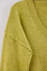 TRENDYOLMİLLA Wardrobe Essentials Oil Green Woolly Premium Thread Basic Wide Pattern Knitwear Sweater | - Image 8