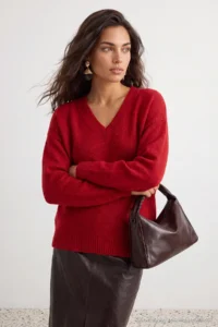 TRENDYOLMİLLA Red Wardrobe Essentials Woolly Premium Thread Basic Knitwear Sweater - Image 2