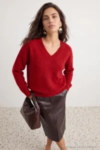 TRENDYOLMİLLA Red Wardrobe Essentials Woolly Premium Thread Basic Knitwear Sweater - Image 3