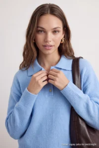 TRENDYOLMİLLA Wardrobe Essentials Baby BLUE Woolly Basic Wide Pattern Special Thread Knitwear Sweater - Image 3