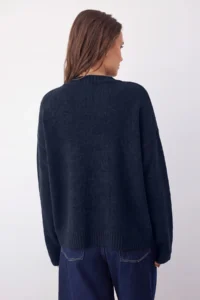 TRENDYOLMİLLA Wardrobe Essentials NAVY BLUE Basic Wide Pattern Soft textured Knitwear Sweater | - Image 3