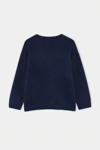 TRENDYOLMİLLA Wardrobe Essentials NAVY BLUE Basic Wide Pattern Soft textured Knitwear Sweater | - Image 8