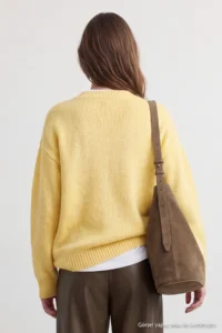 TRENDYOLMİLLA Wardrobe Essentials Yellow Basic Wide Pattern Soft textured T Knitwear Sweater - Image 4