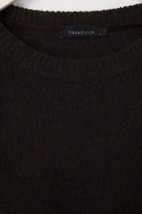 TRENDYOLMİLLA Brown More Sustainable Cotton Wide Pattern Basic Knitwear Sweater - Image 5