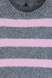 TRENDYOLMİLLA Anthracite Striped Wardrobe Essentials Wool Blended Premium Thread Knitwear Sweater | - Image 6