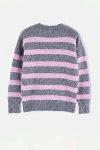 TRENDYOLMİLLA Anthracite Striped Wardrobe Essentials Wool Blended Premium Thread Knitwear Sweater | - Image 7