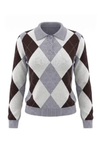 TRENDYOLMİLLA Gray Premium Thread/Special Thread Baklava Patterned Knitwear Sweater - Image 5