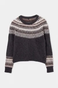 TRENDYOLMİLLA Anthracite Soft textured Ethnic Patterned Knitwear Sweater - Image 5