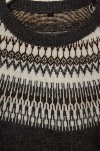 TRENDYOLMİLLA Anthracite Soft textured Ethnic Patterned Knitwear Sweater - Image 6