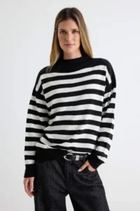 TRENDYOLMİLLA Black-Burgundy Basic 2 Sets Paket Knitwear Sweater - Image 2