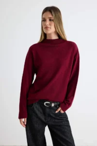 TRENDYOLMİLLA Black-Burgundy Basic 2 Sets Paket Knitwear Sweater - Image 5