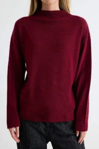 TRENDYOLMİLLA Black-Burgundy Basic 2 Sets Paket Knitwear Sweater - Image 6