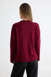 TRENDYOLMİLLA Black-Burgundy Basic 2 Sets Paket Knitwear Sweater - Image 7