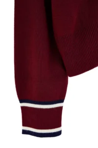 TRENDYOLMİLLA Burgundy Color Bloklu Polo Shirt Collar Knitwear Sweater - Image 7