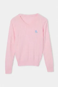 TRENDYOLMİLLA PINK At Embroidered V-neck Hair Knitting Knitwear Sweater - Image 5
