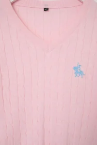 TRENDYOLMİLLA PINK At Embroidered V-neck Hair Knitting Knitwear Sweater - Image 6