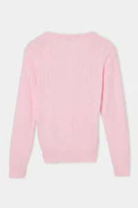 TRENDYOLMİLLA PINK At Embroidered V-neck Hair Knitting Knitwear Sweater - Image 7