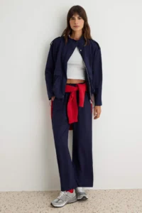 TRENDYOLMİLLA NAVY BLUE relaxed/Rahat Pattern High Neck Soft/Soft Touch Knitting Bottom - Top Set