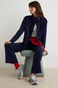 TRENDYOLMİLLA NAVY BLUE relaxed/Rahat Pattern High Neck Soft/Soft Touch Knitting Bottom - Top Set - Image 3