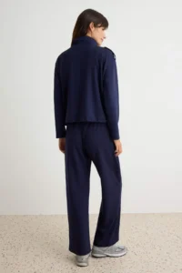 TRENDYOLMİLLA NAVY BLUE relaxed/Rahat Pattern High Neck Soft/Soft Touch Knitting Bottom - Top Set - Image 5