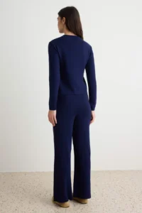 TRENDYOLMİLLA NAVY BLUE High Neck Napolyon buttoned Knitwear Bottom - Top Set - Image 4