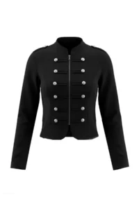 TRENDYOLMİLLA Black Plain Napoleon buttoned Fitted/Fitted Crop/Short Long Sleeve Knitting Blouse - Image 5