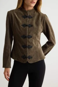 TRENDYOLMİLLA Green Fancy Velvet Jacket - Image 3