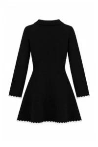 TRENDYOLMİLLA petite Black Short/Mini Kontrast Detailed Petit Knit Dress - Image 10