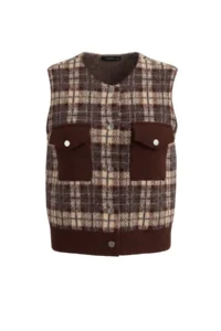 TRENDYOLMİLLA Brown Soft textured felt Thread Knitwear Cardigan Pullover - Image 7