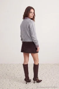 TRENDYOLMİLLA petite Gray Baklava Patterned Knitwear Cardigan Knitwear Cardigan - Image 4