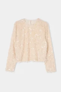 TRENDYOLMİLLA Ecru Crew Neck sequined Lined Knitwear Sweater - Image 5