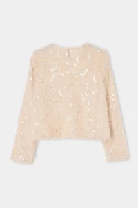 TRENDYOLMİLLA Ecru Crew Neck sequined Lined Knitwear Sweater - Image 7