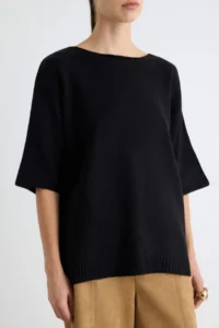 TRENDYOLMİLLA Black Soft textured Back Lace Detailed Short Sleeve Knitwear Sweater - Image 4