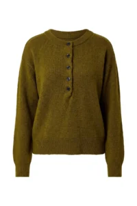 TRENDYOLMİLLA Wardrobe Essentials Oil Green Thick Soft Oversized Knitwear Sweater - Image 5