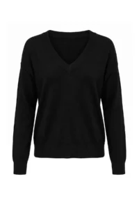 TRENDYOLMİLLA Wardrobe Essentials Black Deep V-neck Basic Knitwear Sweater - Image 6