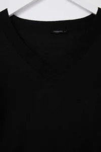 TRENDYOLMİLLA Wardrobe Essentials Black Deep V-neck Basic Knitwear Sweater - Image 7