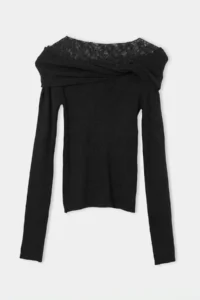 TRENDYOLMİLLA Black Premium Special Thread Lace Knitwear Sweater - Image 5