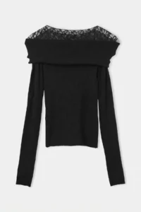 TRENDYOLMİLLA Black Premium Special Thread Lace Knitwear Sweater - Image 7