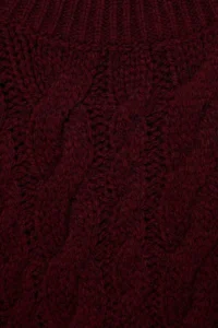 TRENDYOLMİLLA Burgundy Wide Pattern Soft textured Wide Pattern Knitwear Sweater - Image 7
