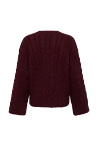 TRENDYOLMİLLA Burgundy Wide Pattern Soft textured Wide Pattern Knitwear Sweater - Image 8