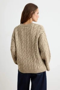 TRENDYOLMİLLA Mink Wide Pattern Soft textured Wide Pattern Knitwear Sweater - Image 5