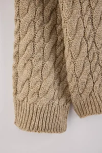 TRENDYOLMİLLA Mink Wide Pattern Soft textured Wide Pattern Knitwear Sweater - Image 7