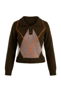 TRENDYOLMİLLA Khaki Soft textured Baklava Detailed Knitwear Sweater - Image 5