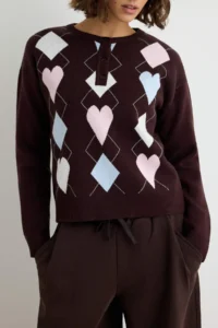 TRENDYOLMİLLA Brown Polo Shirt Collar Baklava pattern Knitwear Sweater - Image 3