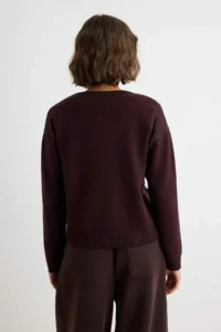 TRENDYOLMİLLA Brown Polo Shirt Collar Baklava pattern Knitwear Sweater - Image 4