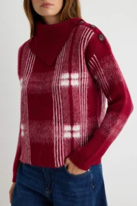 TRENDYOLMİLLA Burgundy Soft textured Collar Detailed Soft textured Knitwear Sweater - Image 4